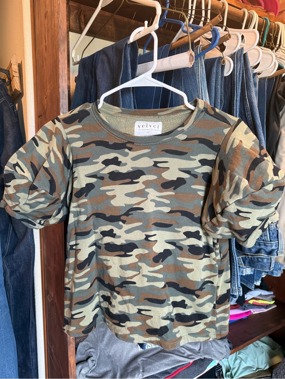 Women’s Velvet by Graham & Spencer for Anthropologie Camo Top